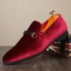 Black Blue Red Velvet Shoes Men Casual Loafers - Image 4